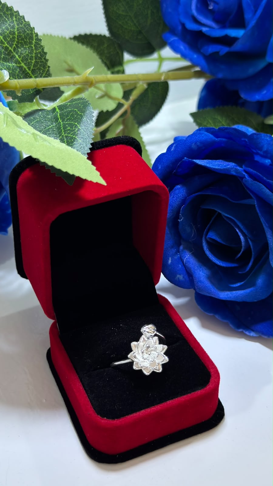 925 Sterling Silver Flower Ring for Women