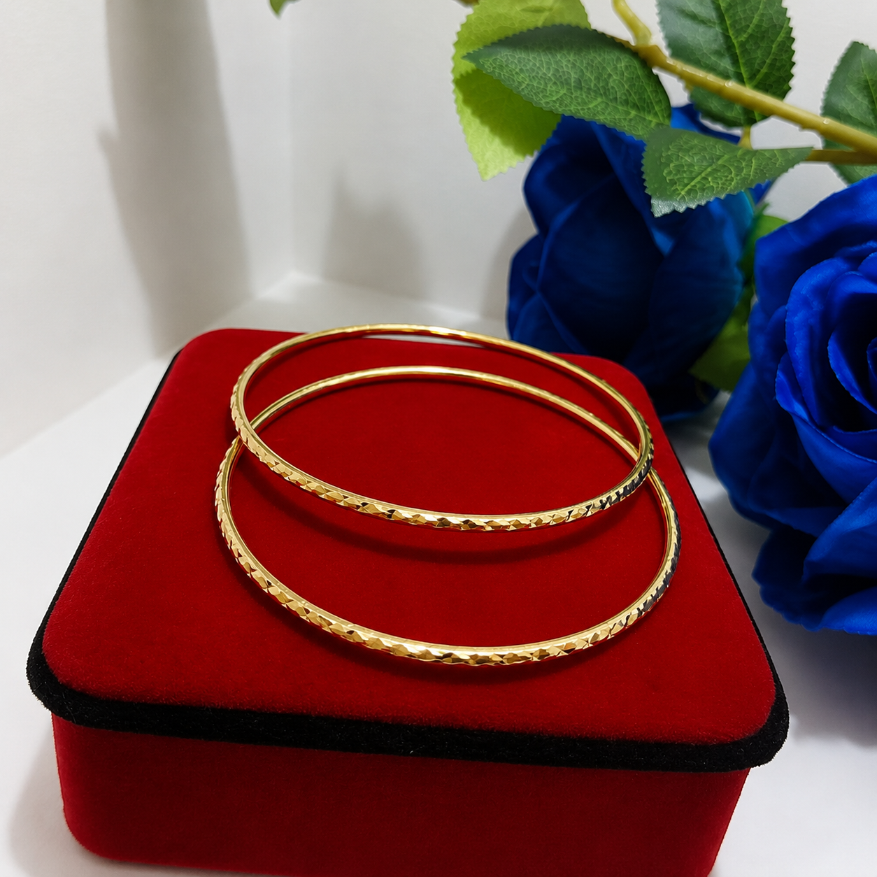 Omani Style Lightweight 925 Sterling Silver Gold-Plated Bangles | Elegant Traditional Design