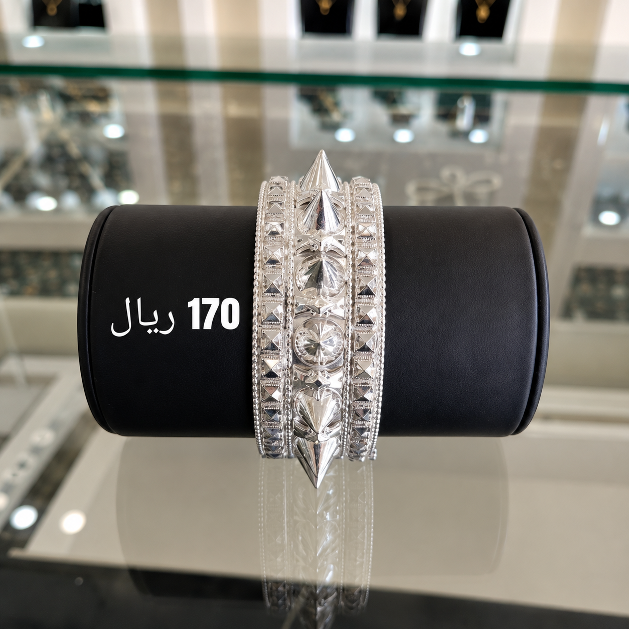 Middle Eastern Style 925 Sterling Silver Bangle | Handcrafted Traditional Bracelet