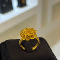 21K Gold Plated 925 Sterling Silver Floral Ring