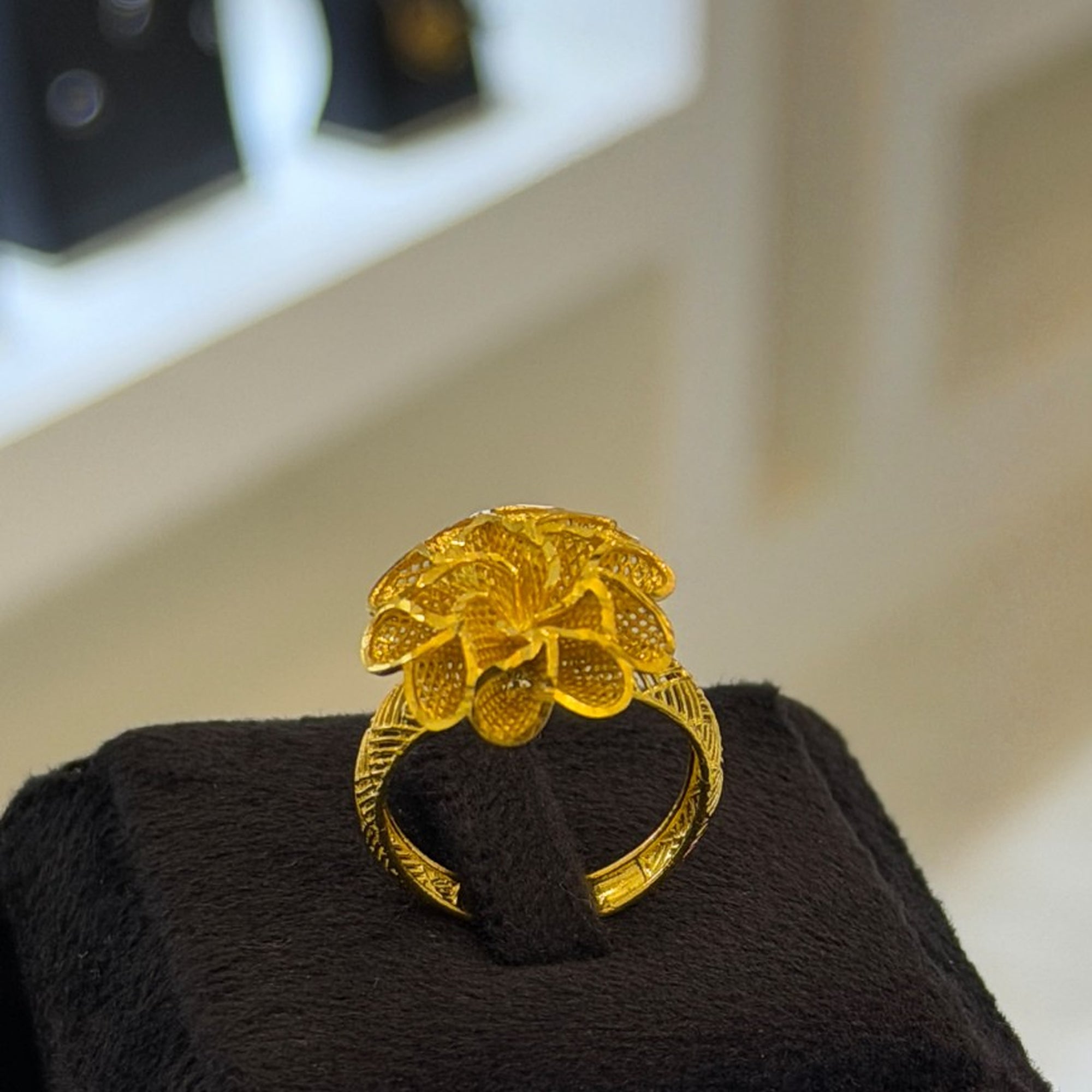 21K Gold Plated 925 Sterling Silver Floral Ring