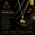 925 Sterling Silver Italian Style Necklace – 21K Gold Plated | Heart Charm Necklace